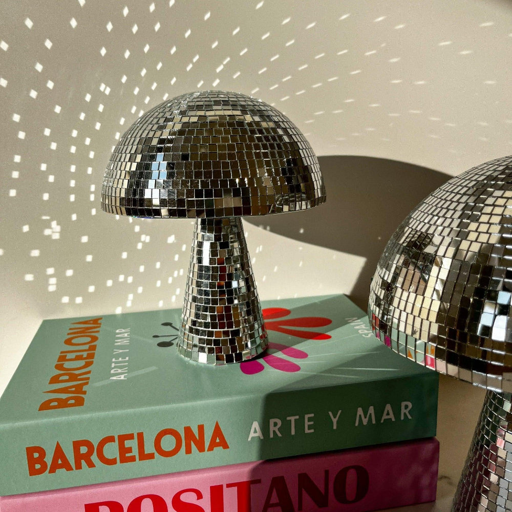 Disco Ball Mushroom Lamp with Reflective Tiles – Retro Style Decorative Lighting for Living Room and Bedroom 0