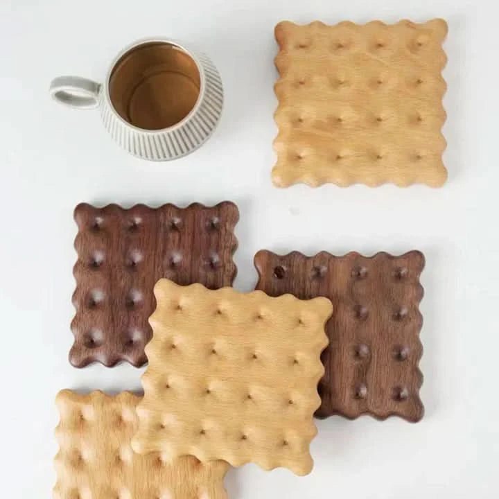 Durable Eco-Friendly Wooden Coasters for Drinks – Stylish Protection for Your Surfaces, Set of 3, Beech Wood or Black Walnut 3