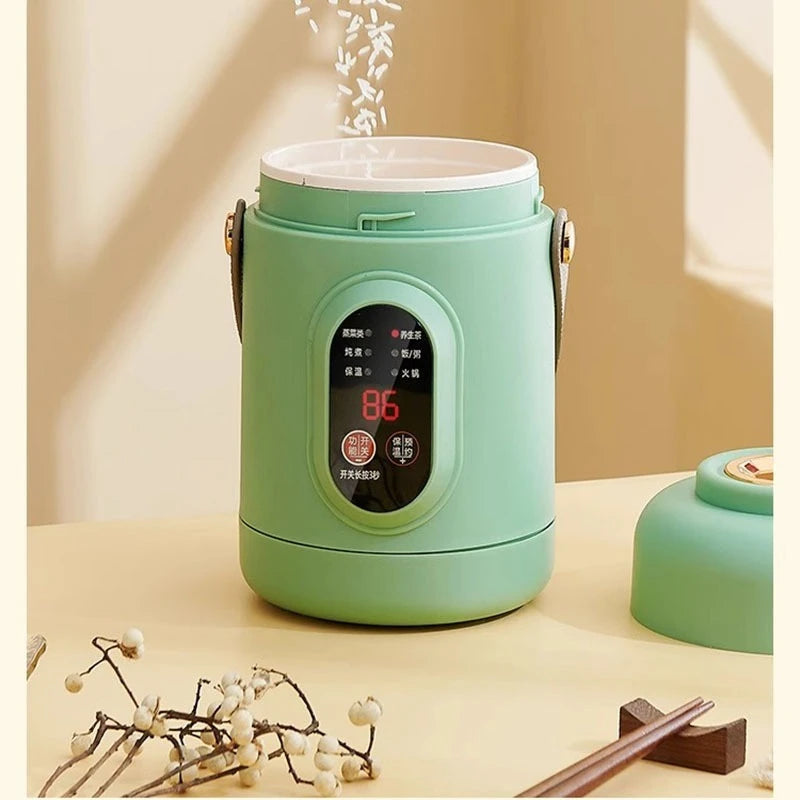 Electric Mini Cooking Pot 1L – Portable Slow Cooker with Smart Timer for Soups, Stews, Rice, and Vegetables 5