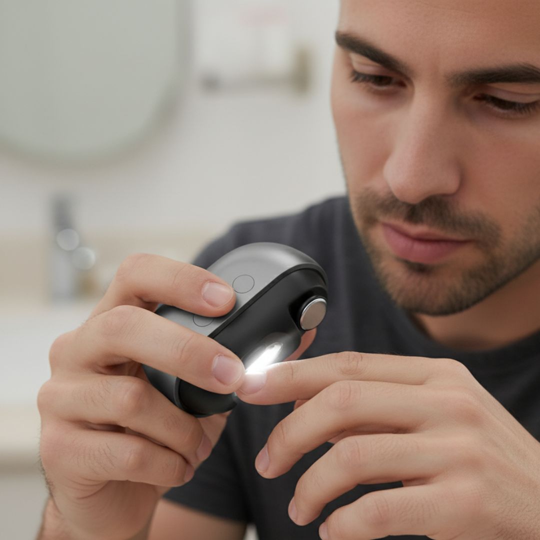 Electric Nail Clipper and Polisher for Thick Nails – Ergonomic Design, LED Light, Ideal for Seniors and Easy Nail Care 6