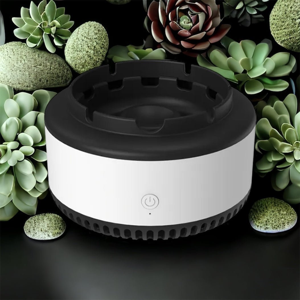 Electric Smoke Filter Ashtray with 360° Air Purification and Odor Neutralization – Portable with Aromatherapy Compartment 5