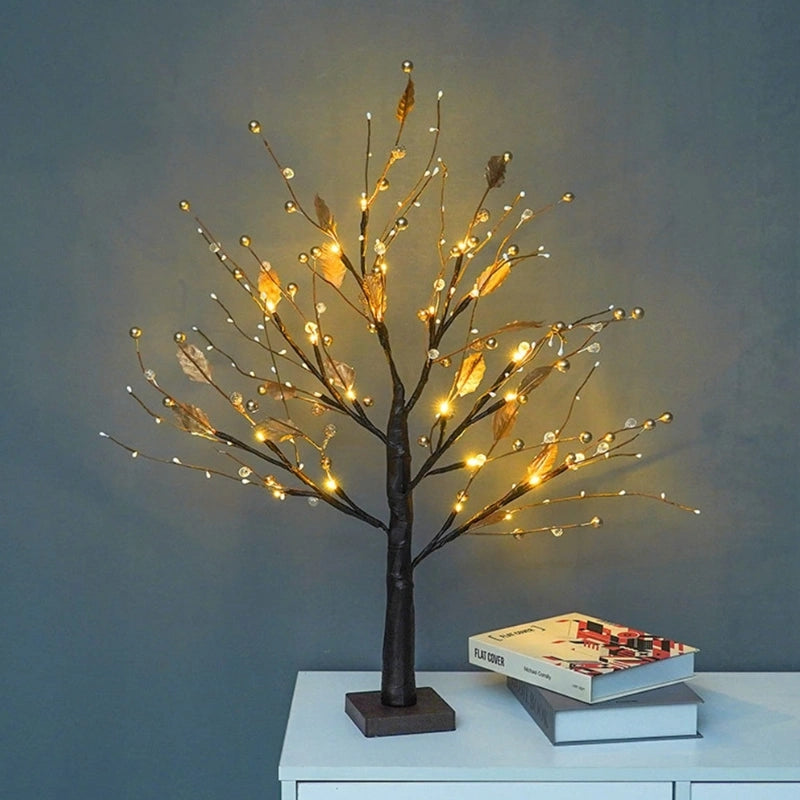 Elegant 55 cm Decorative Tree with Warm White LED Lights – Seasonal Accent with Flexible Branches and Cozy Glow 2