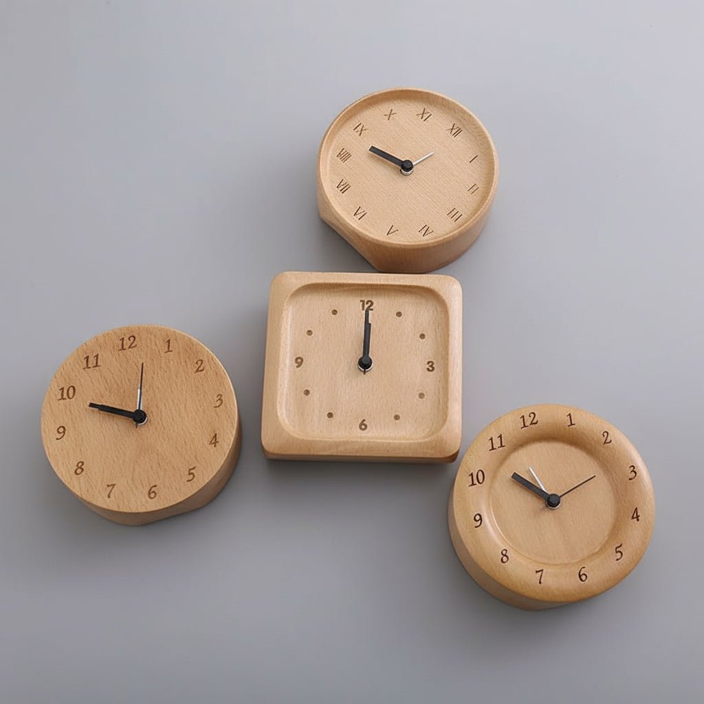 Elegant Beech Wood Alarm Clock with Silent Mechanism – Minimalist Design for Home and Office 2