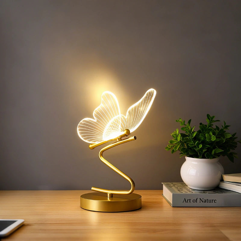 Elegant Butterfly Table Lamp – Rechargeable Cordless Design with Adjustable Lighting for Bedroom or Nightstand 2
