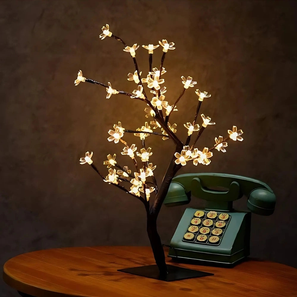 Elegant Cherry Blossom Tree with 48 Warm White LED Lights – Indoor Decorative Lighting for Home Decor 0