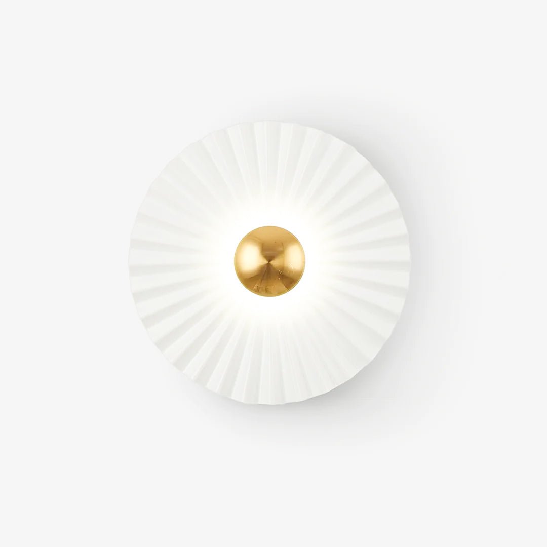 Elegant Flush Wall Lamp with Pleated Ceramic Collar – Indoor Wall Lights, Energy-Efficient Sconce Light, Available in Multiple Sizes 1