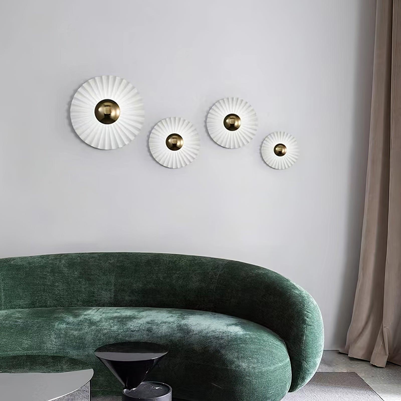 Elegant Flush Wall Lamp with Pleated Ceramic Collar – Indoor Wall Lights, Energy-Efficient Sconce Light, Available in Multiple Sizes 8