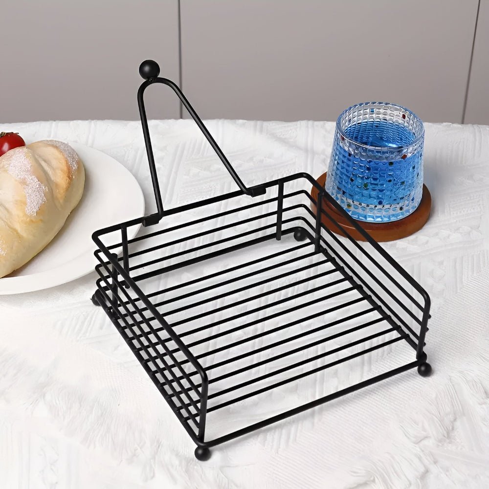 Elegant Matte Black Napkin Holder for Table – Durable Iron Serviette Holder with Stylish Design 5