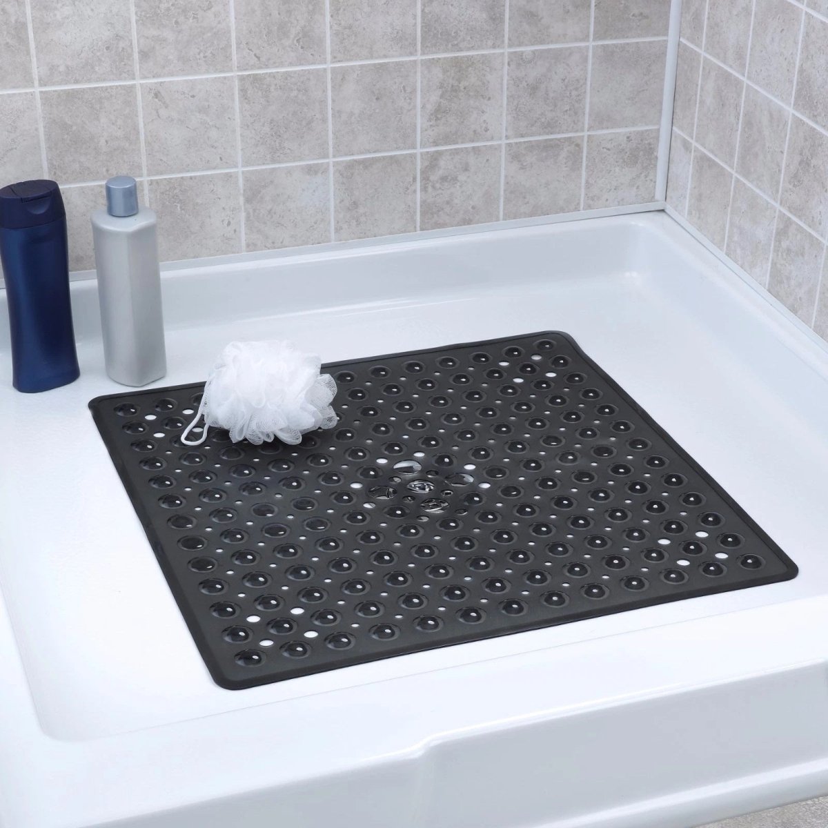 Elegant Non-Slip Bath Mat – Soft PVC Shower Rug with Modern Design for Safe and Comfortable Bathroom Use, 53 x 53 cm 1