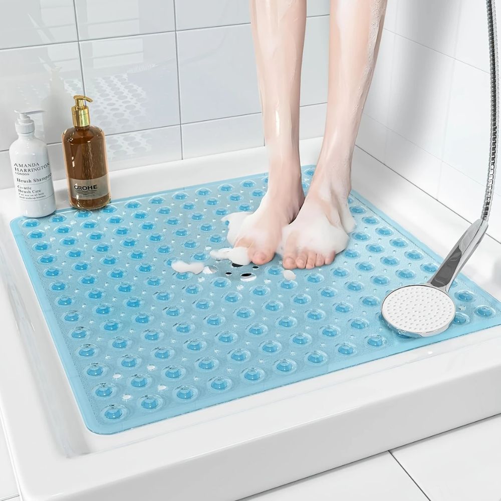 Elegant Non-Slip Bath Mat – Soft PVC Shower Rug with Modern Design for Safe and Comfortable Bathroom Use, 53 x 53 cm 3