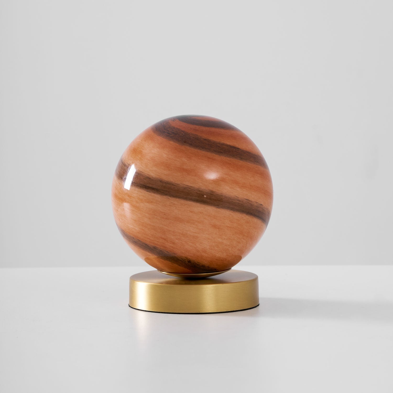 Elegant Table Lamp with Marble Sphere and Brass Base – Stylish Bedside or Desk Lamp for Living Room Lighting 0