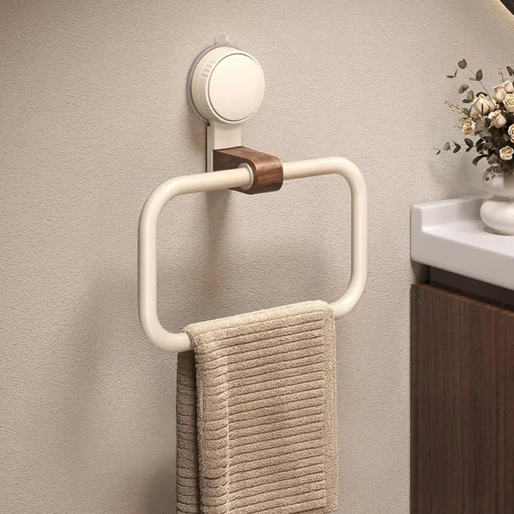 Elegant Towel Holder with Walnut Accents – 180° Rotatable Towel Rack for Bathroom and Kitchen, Stainless Steel and Wood Design 8