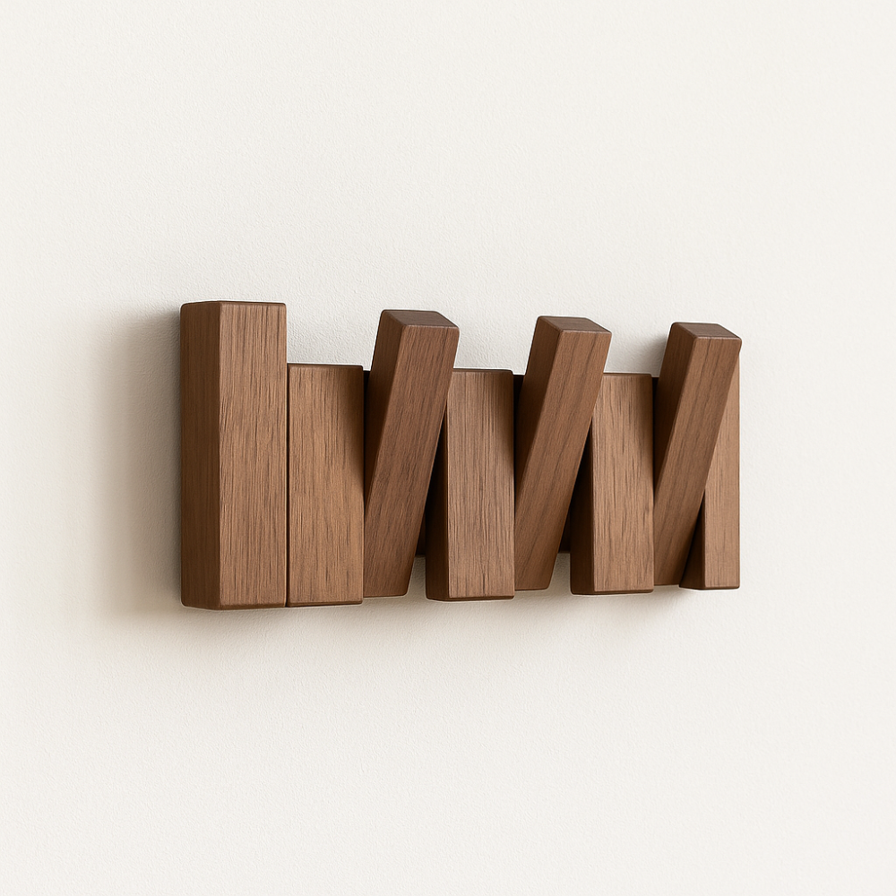Elegant Wooden Coat Rack with Piano Key Design – Wall Mounted Coat Stand with Hooks for Entryway Storage 6
