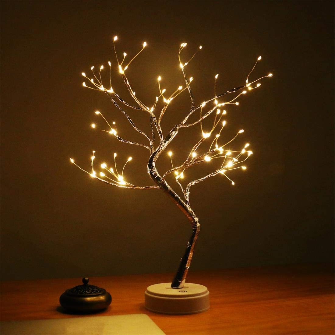 Enchanting Glowing Tree Lamp with Flexible Branches – Battery Operated Table Lamp with 108 Drops or 36 Pearls for Cozy Ambiance 3
