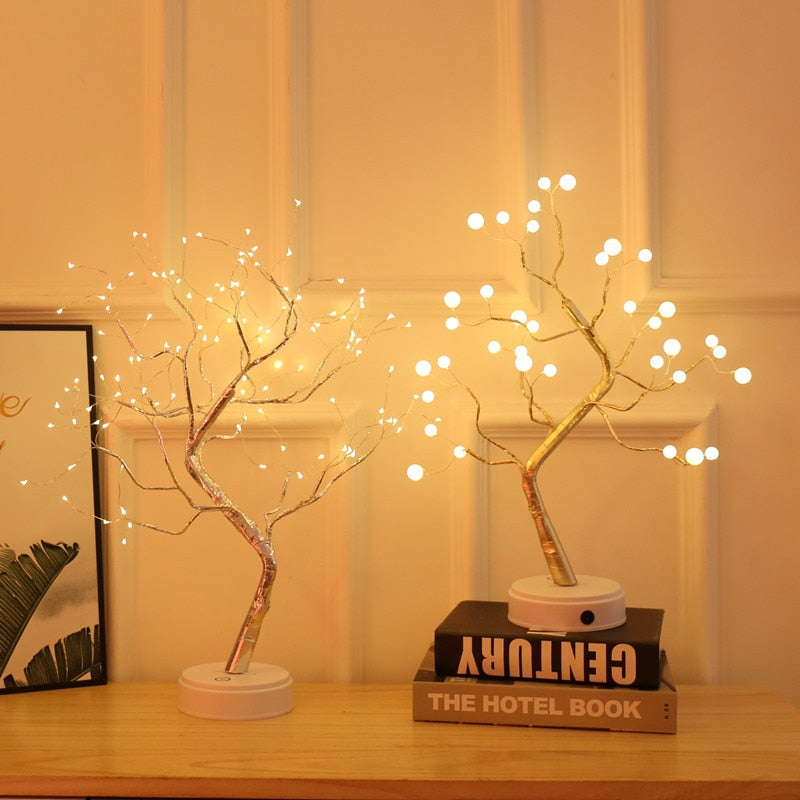Enchanting Glowing Tree Lamp with Flexible Branches – Battery Operated Table Lamp with 108 Drops or 36 Pearls for Cozy Ambiance 5