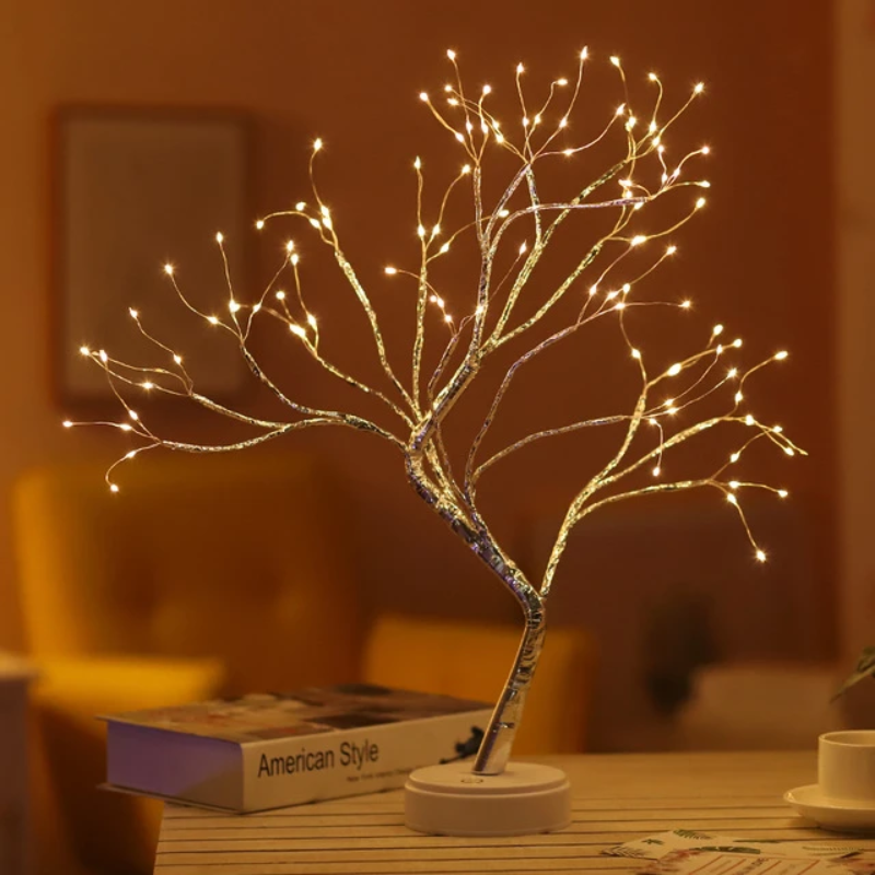 Enchanting Glowing Tree Lamp with Flexible Branches – Battery Operated Table Lamp with 108 Drops or 36 Pearls for Cozy Ambiance 7