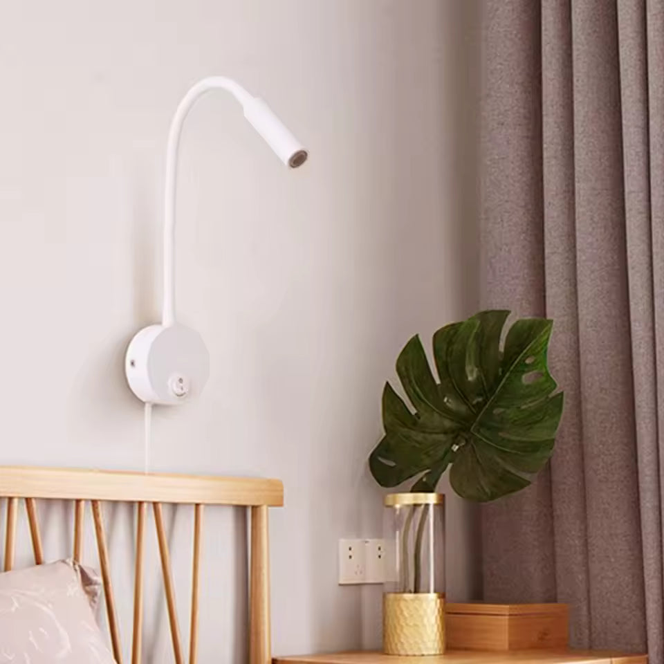 Flexible Wall-Mounted LED Reading Light with Switch – Adjustable 360° Bedside Wall Lamp 4