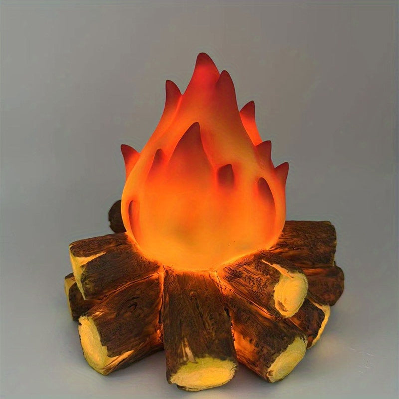 Flickering Flame LED Lamp – Realistic Campfire Effect, Battery-Powered, Safe Indoor/Outdoor Decor 2