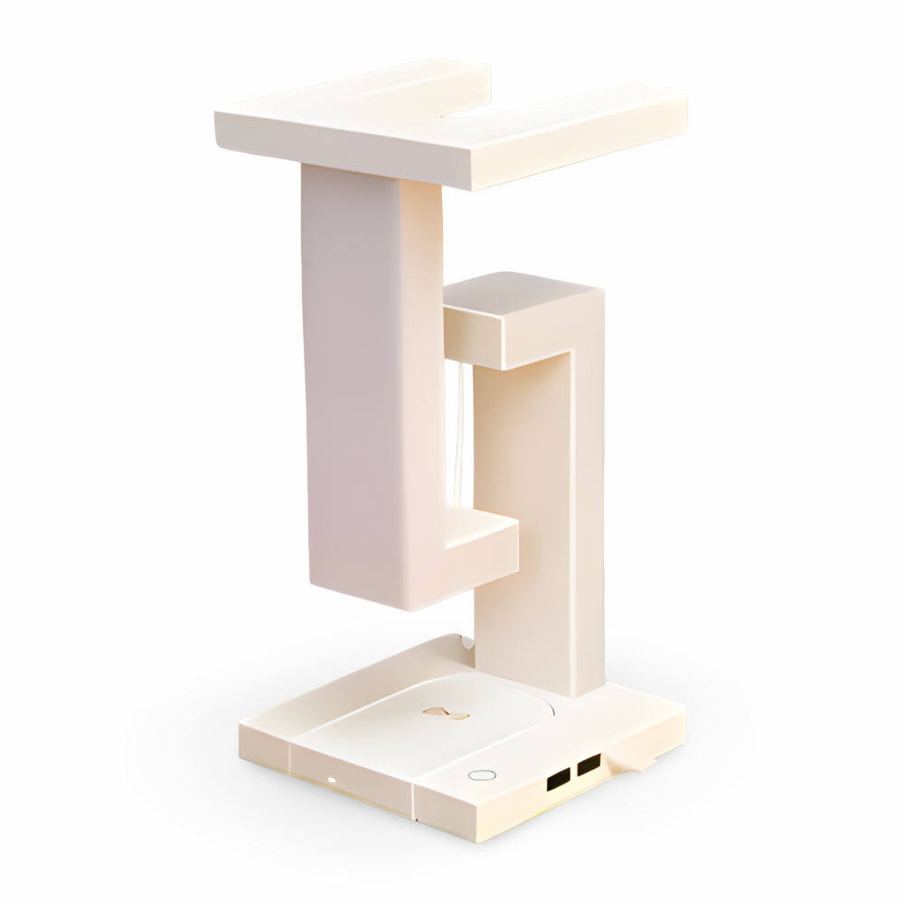 Floating LED Table Lamp with Wireless Charging Pad, Modern Design for Bedroom or Living Room Lighting 1