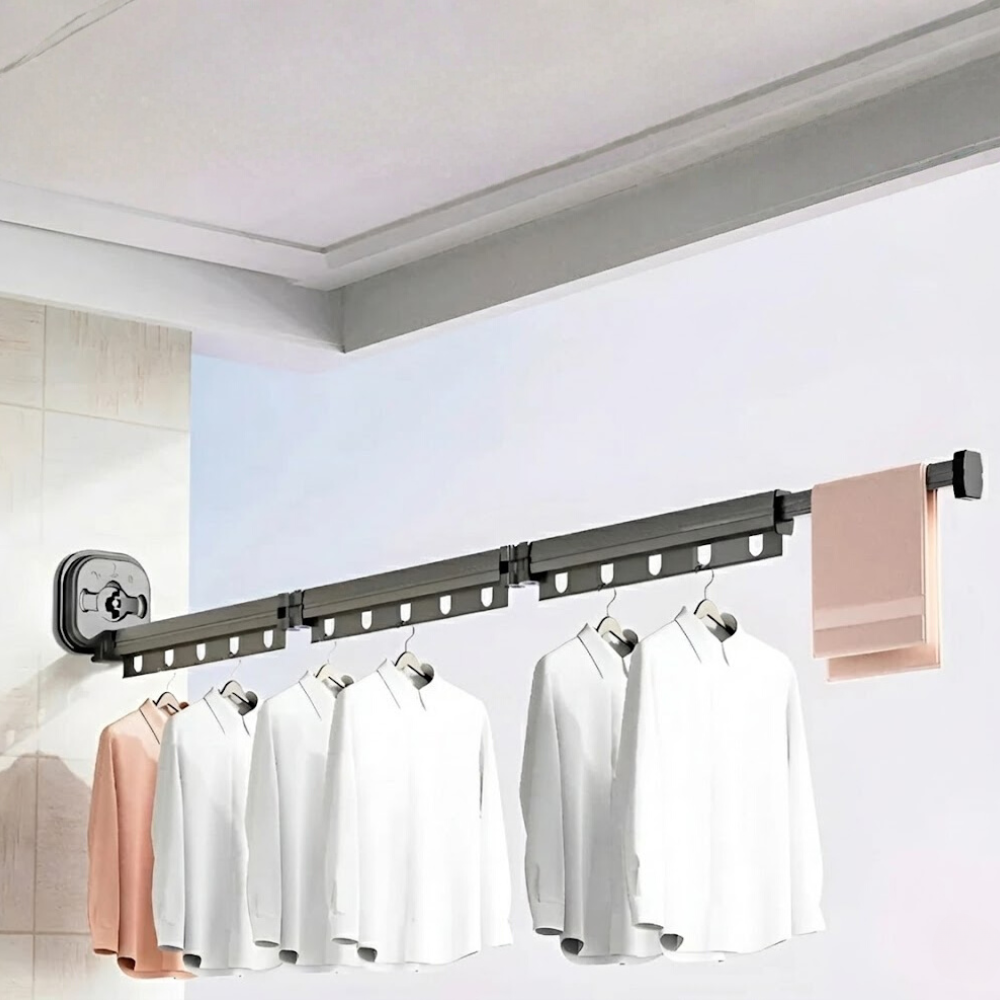 Foldable Aluminum Tumble Dryer with Suction Cup Attachment – Space-Saving and Durable 2