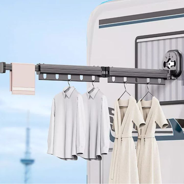 Foldable Wall-Mounted Clothes Dryer with Strong Suction Cups – Space-Saving Design for Apartments and Bathrooms 3