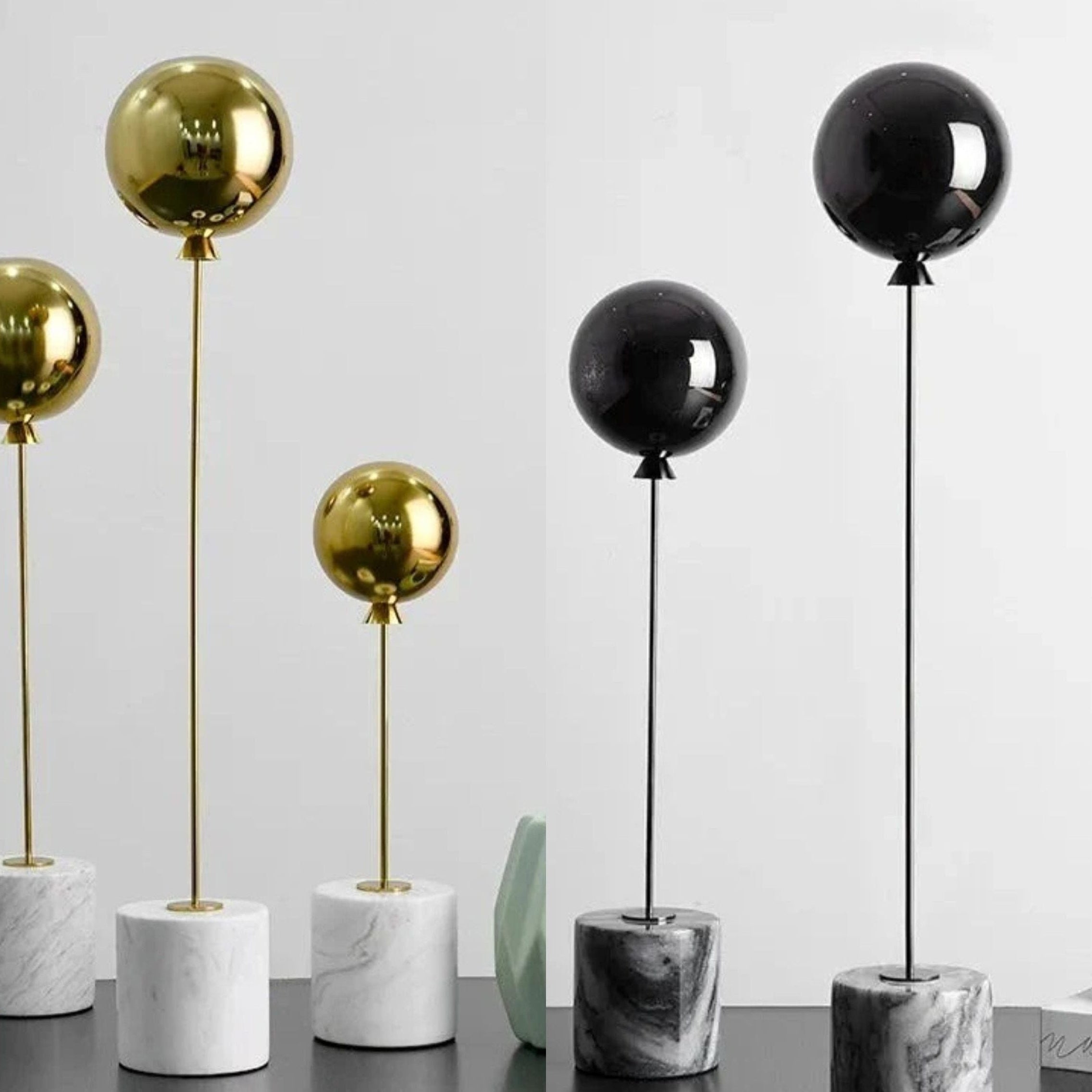 GlamOrb Decorative Ornament with Marble Base and Metal Accents for Elegant Home Decor 2