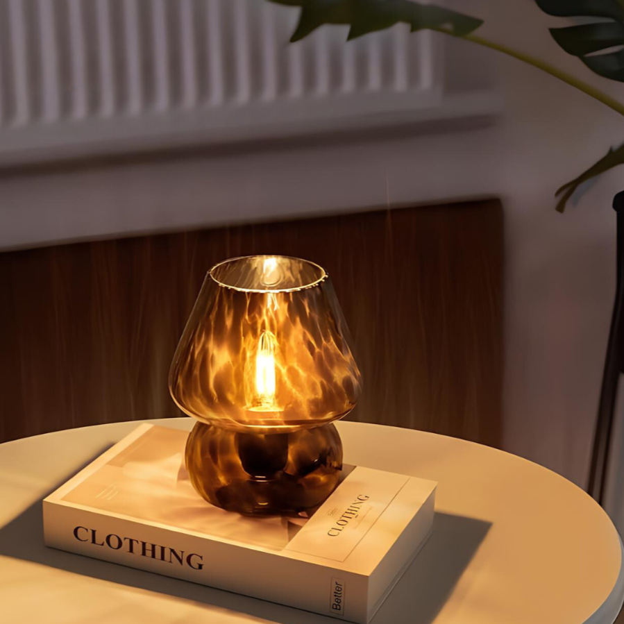 Hand-Blown Glass Table Lamp with Unique Patterns – Elegant Bedside Lamp for Bedroom and Living Room 4