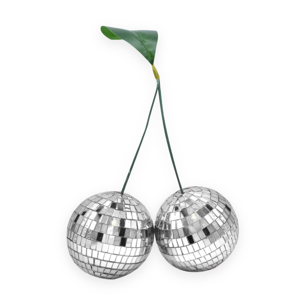 Handmade Cherry Disco Balls – Decorative Ornaments for Parties and Events, 10 cm Glass Reflective Design 6