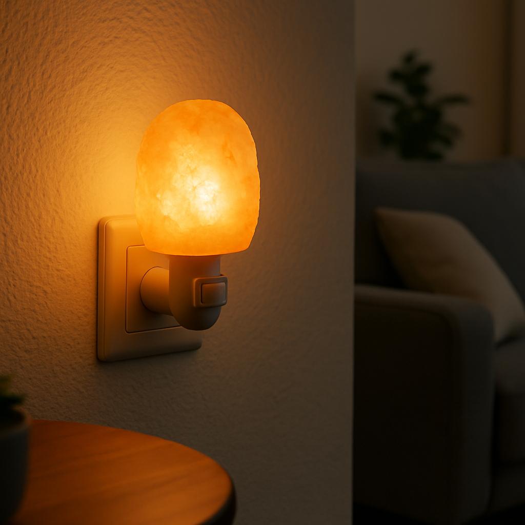 Himalayan Salt Stone Plug-in Lamp – Handcrafted Natural Light for Cozy Home Décor 0