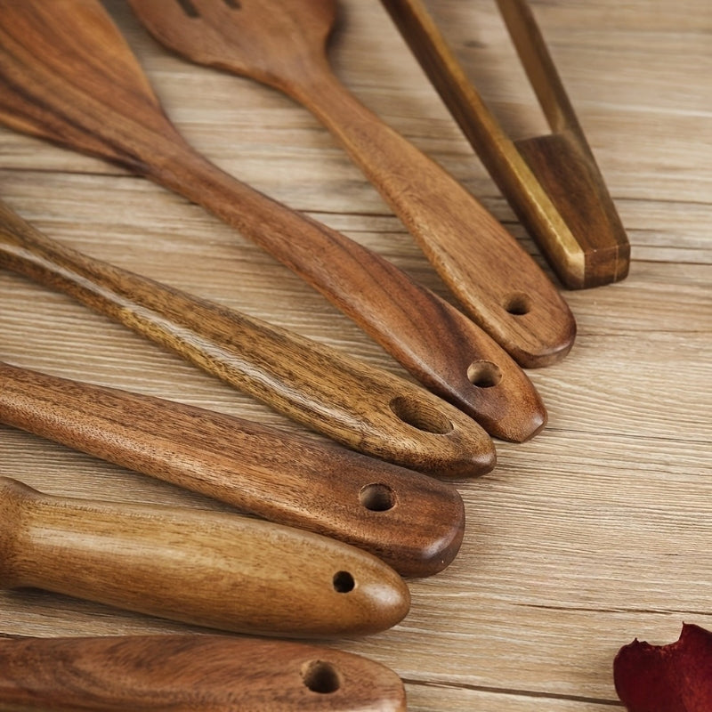 Luxury Wooden Kitchen Utensil Set – 7-Piece Non-Toxic, Durable & Stylish Cooking Tools