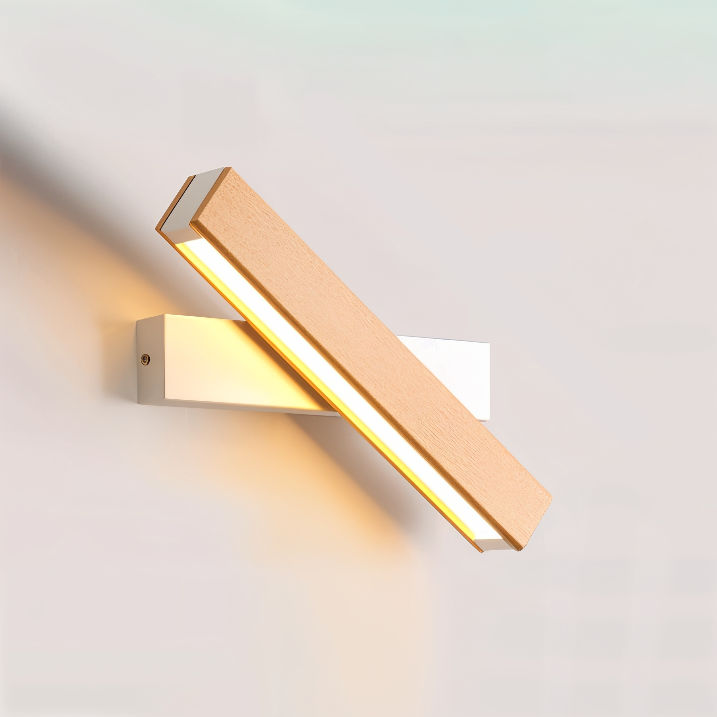 Modern wall-mounted light fixture on a plain background