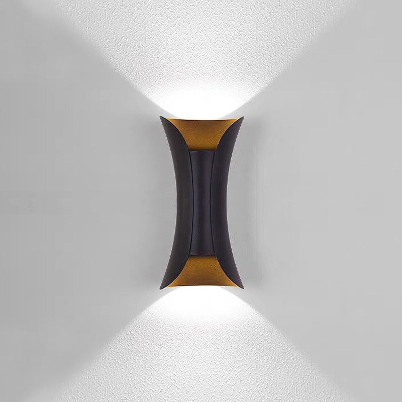 Modern wall light fixture on a gray wall