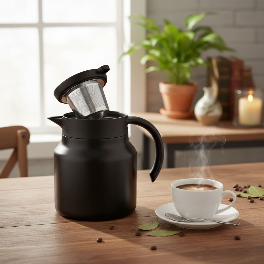 Insulated Teapot with Infuser – 800ml Capacity, Stainless Steel and Ceramic Liner for Perfectly Brewed Beverages a2