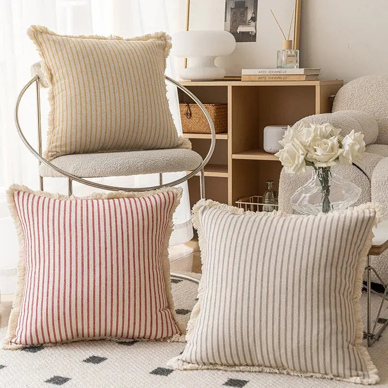 Jacquard Cushion Covers with White Frill – 45x45 cm Decorative Scatter Cushions for Stylish Home Decor 6
