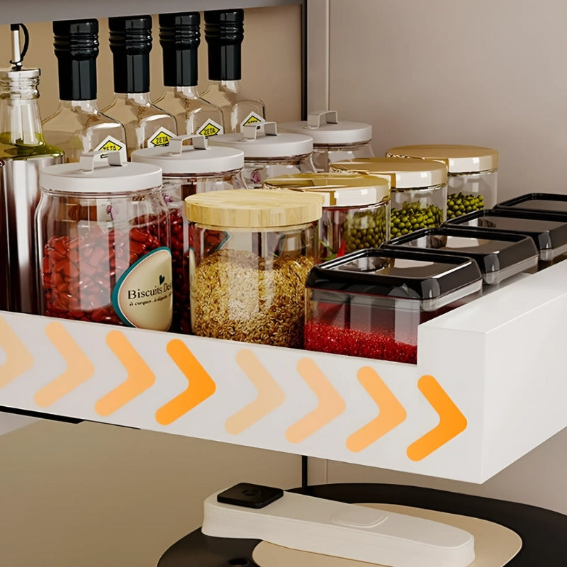 Kitchen Drawer Organizer with Pull-Out Drawer for Pantry Organization – Durable Plastic Shelf Organizer for Efficient Storage 1