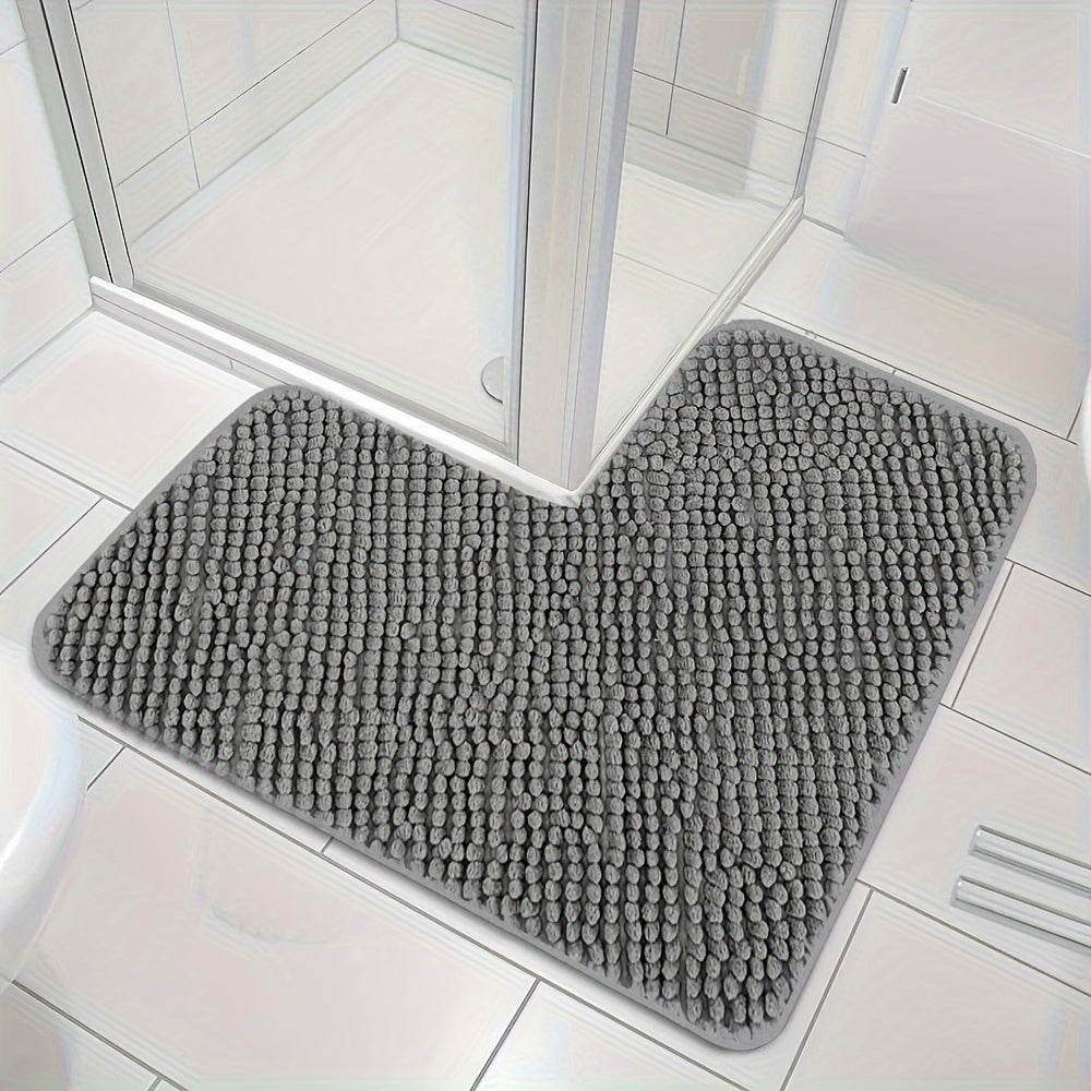 L-Shaped Corner Bath Mat – Non-Slip Absorbent Shower Mat for Modern Bathrooms – 40x40x80cm 0