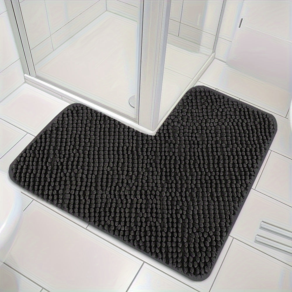 L-Shaped Corner Bath Mat – Non-Slip Absorbent Shower Mat for Modern Bathrooms – 40x40x80cm 1