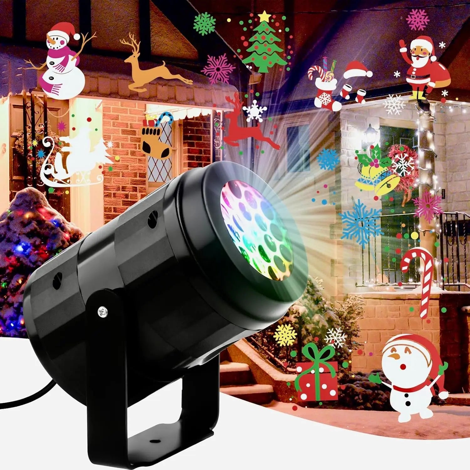 LED Christmas Projector Lights with 16 Rotating Patterns for Indoor and Outdoor Use – Snowflake and Xmas Designs 0
