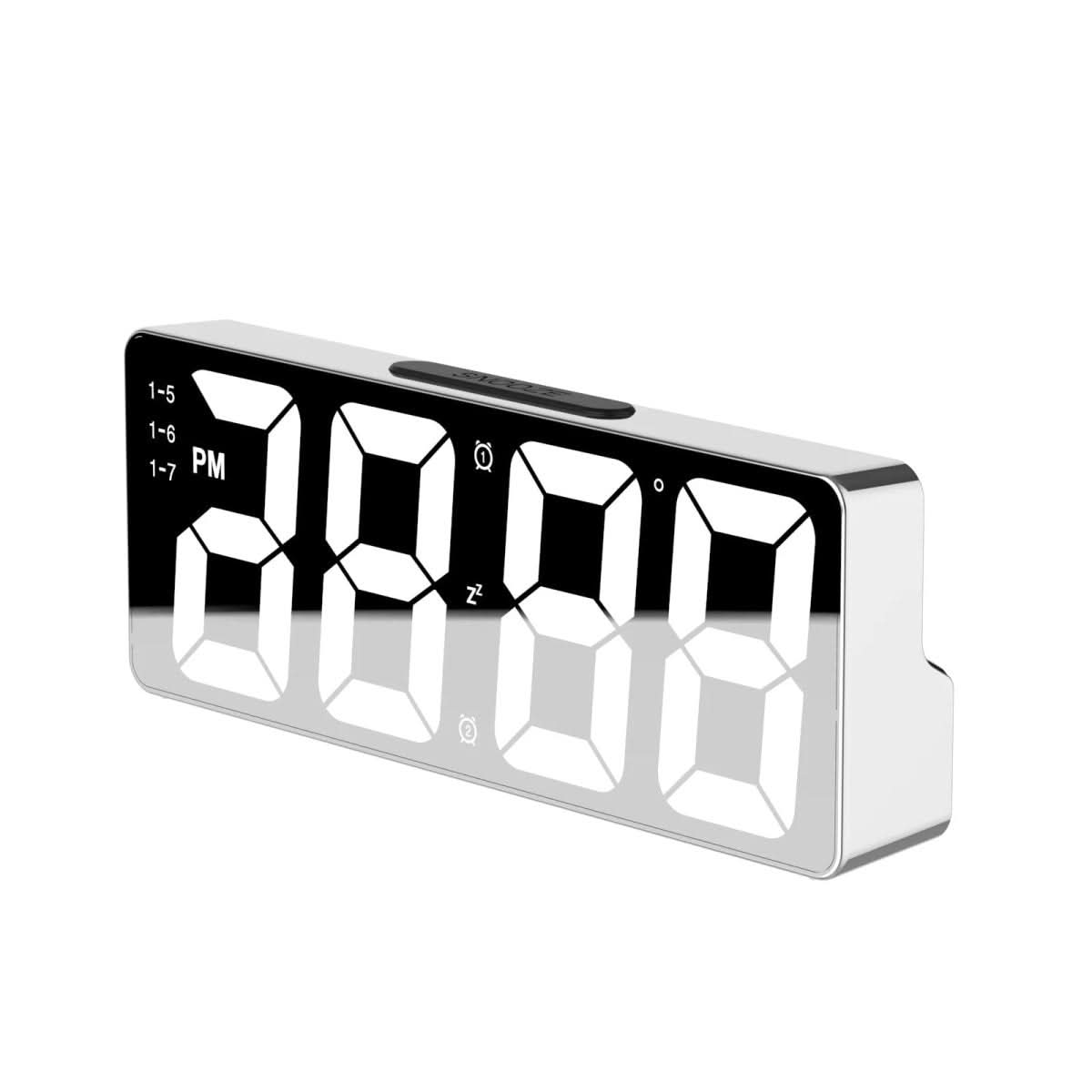 LED Digital Alarm Clock with Temperature Display and Adjustable Brightness – Compact USB or Battery Operated Design 0