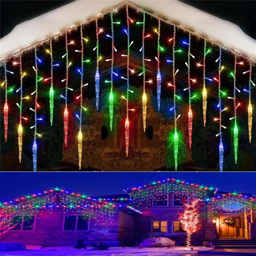 LED Icicle Fairy Lights with 8 Modes – Indoor and Outdoor Twinkle Lights for Holiday Decor 3