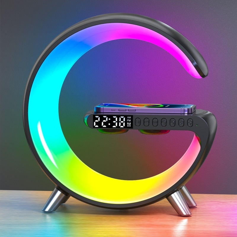 LED Smart Lamp with Wireless Charging, Bluetooth Speaker, and RGB Light Effects – 256 Modes and 16 Million Colors 0