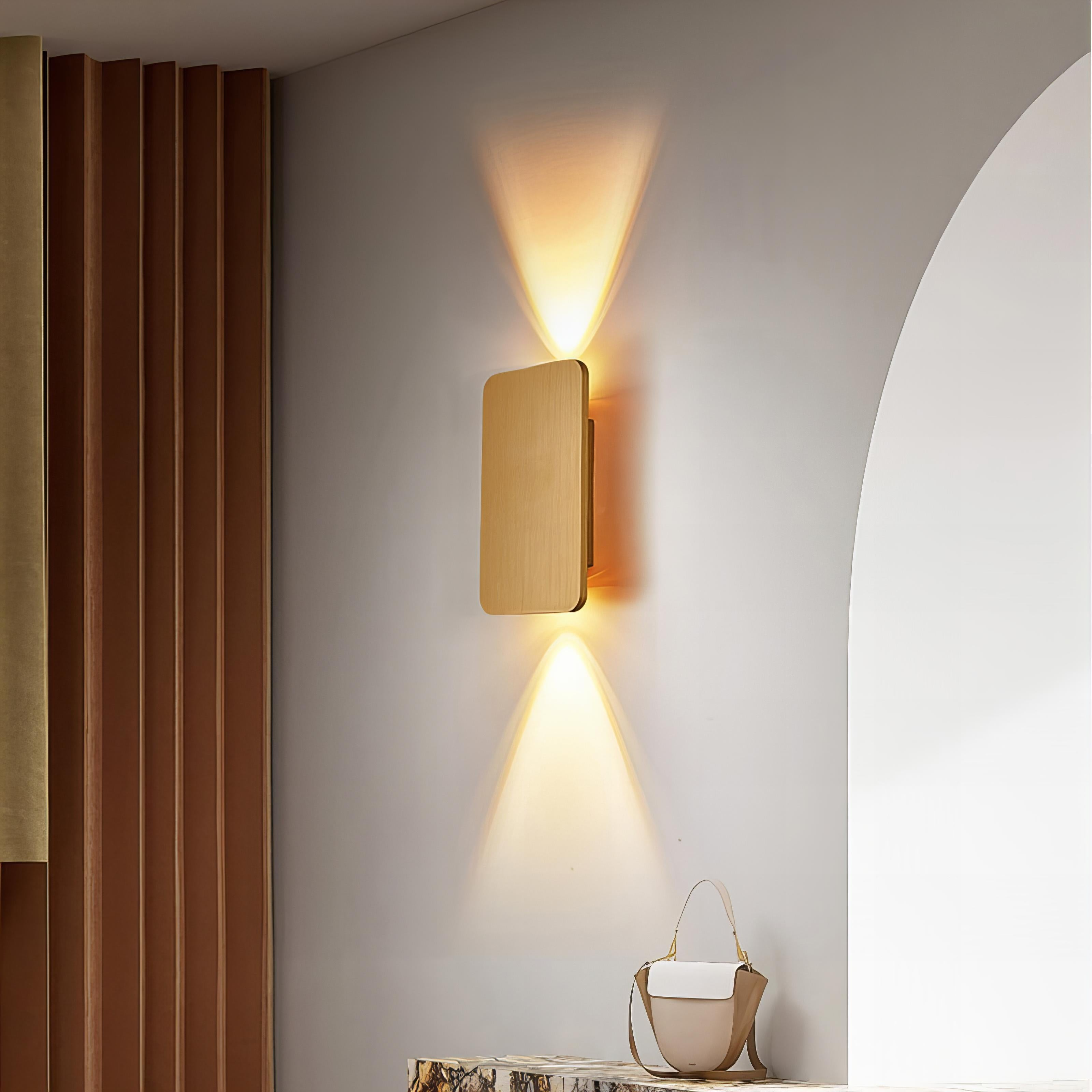LED Wall Lamp in Minimalist Wood Design with Adjustable Warm and Cool White Light – Ideal for Living Rooms and Hallways 0