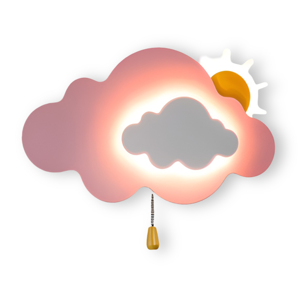 LED Wall Light for Children's Room - Cloud and Sun Design, Soft Eye-Friendly Glow, Eco-Friendly Materials, 26cm x 15cm 10