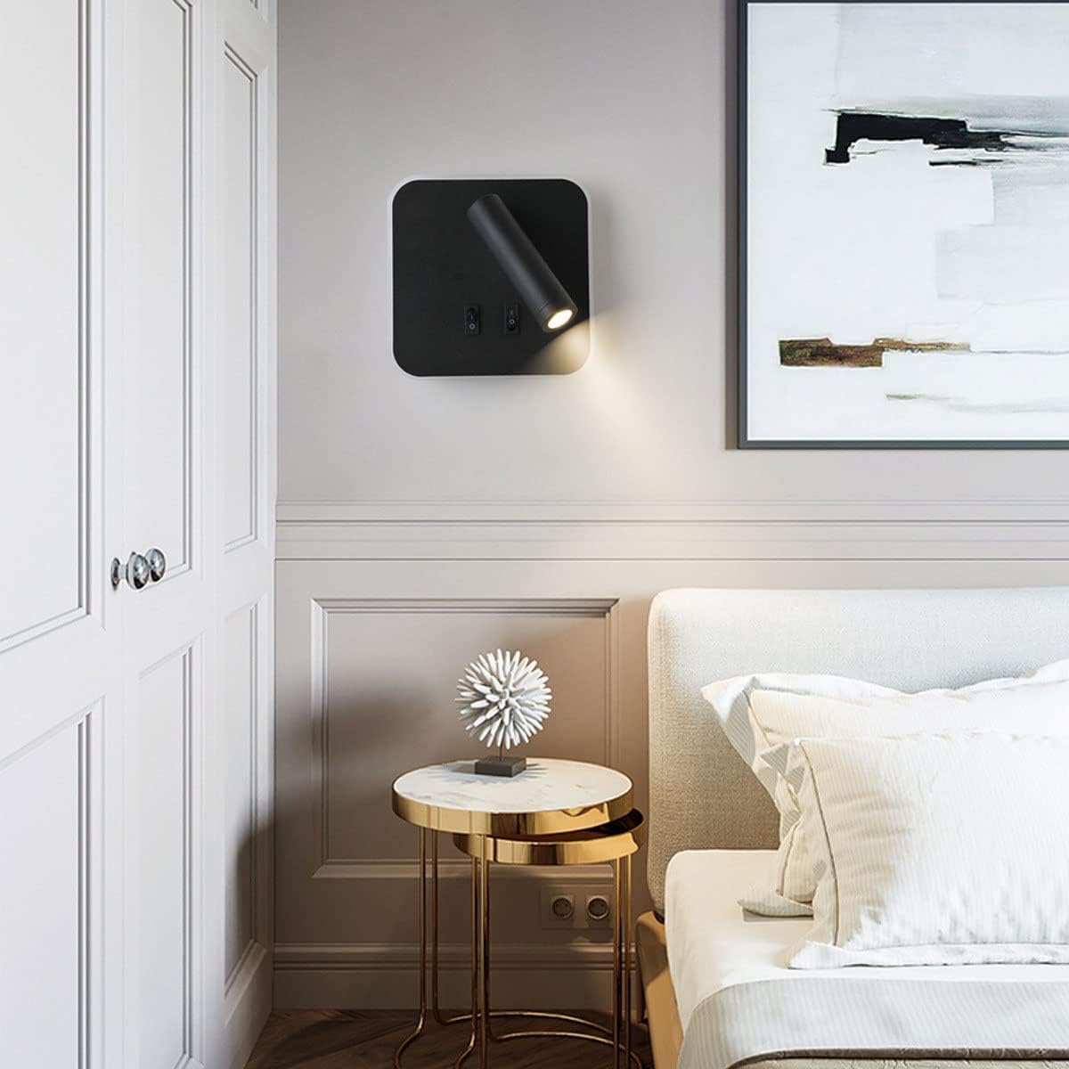 LED Wall Light with Rotating Backlight – Modern Aluminum Fixture for Bathroom, Living Room, or Outdoor Use 1