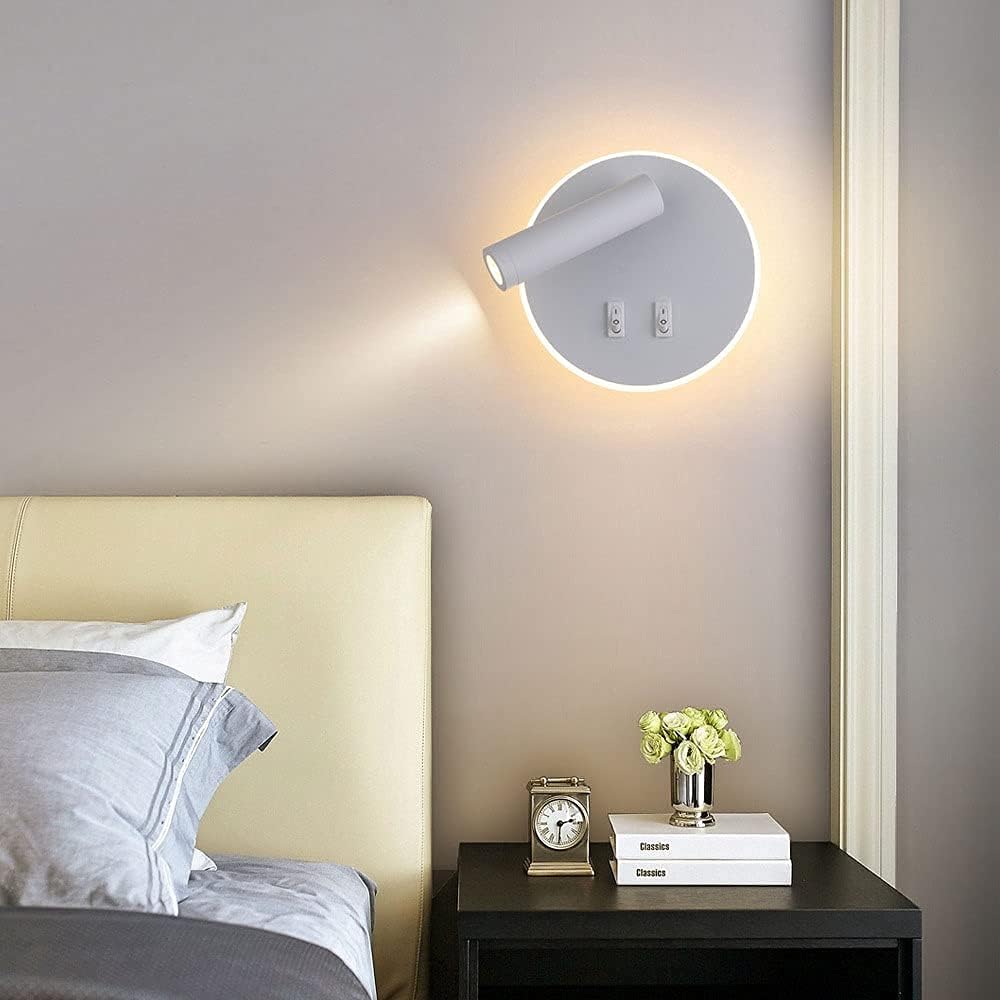LED Wall Light with Rotating Backlight – Modern Aluminum Fixture for Bathroom, Living Room, or Outdoor Use 6