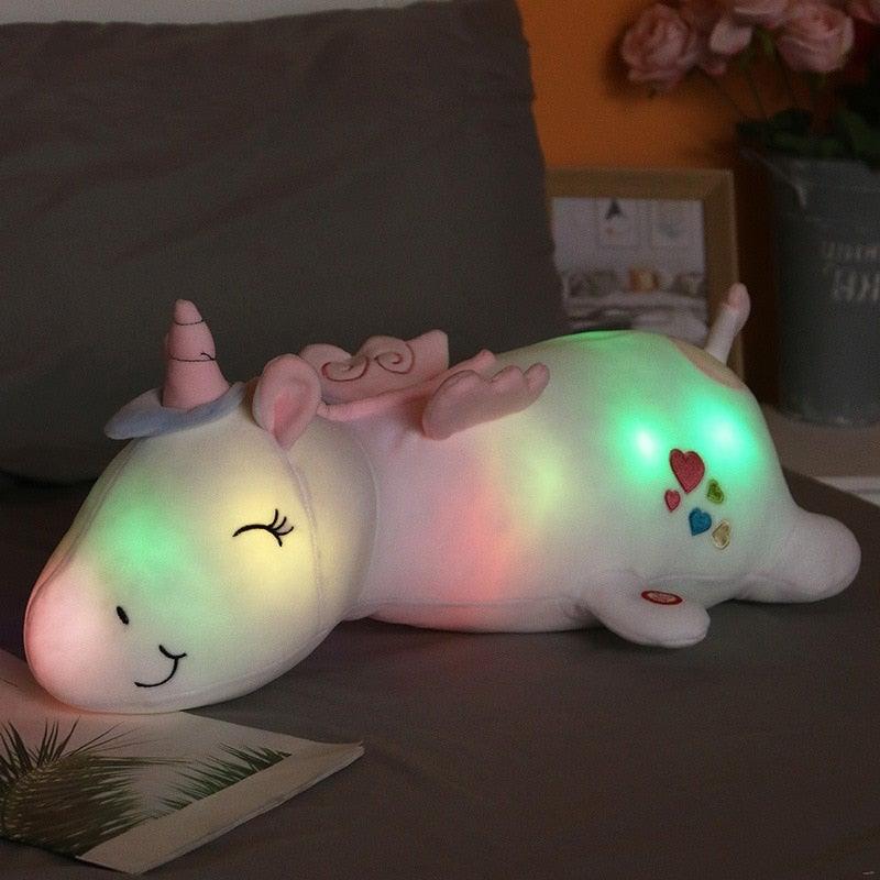 Lunacorn Luminous Unicorn Plush Toy – Soft Stuffed Animal with Rainbow LED Night Light for Kids 6