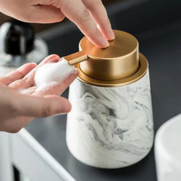 Luxury Marble Bathroom Set – 4-Piece Minimalist Ceramic Accessory Collection for Modern Decor 6