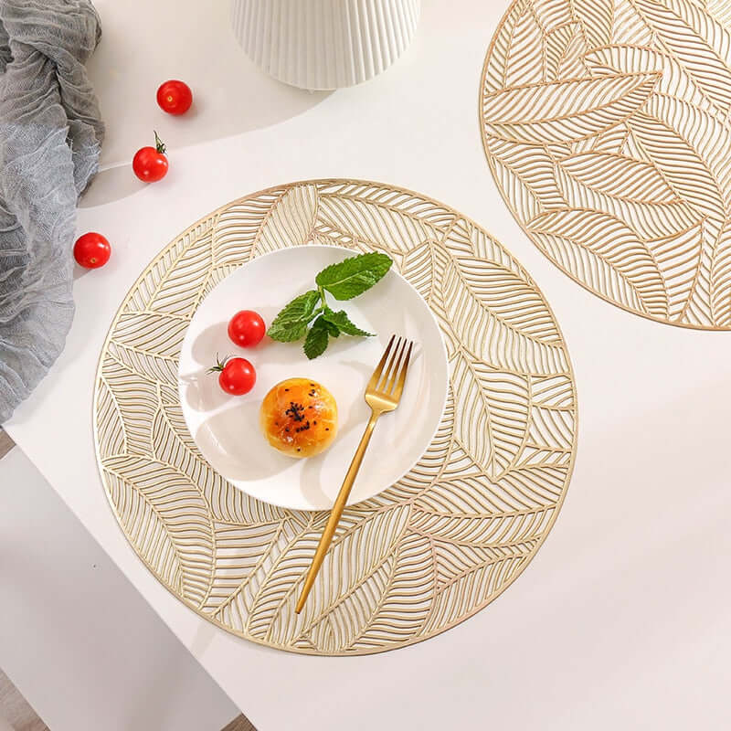 Luxury PVC Round Placemats – Elegant Table Mats for Dining, Available in Sets of 4, 6, or 8, 36-38 cm Diameter 1