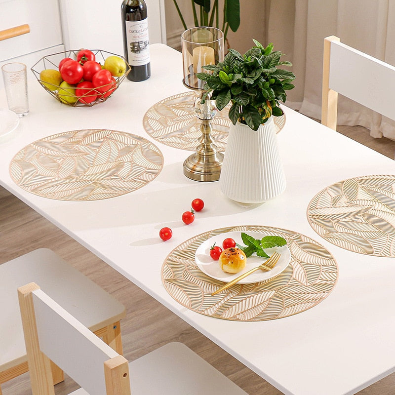Luxury PVC Round Placemats – Elegant Table Mats for Dining, Available in Sets of 4, 6, or 8, 36-38 cm Diameter 2