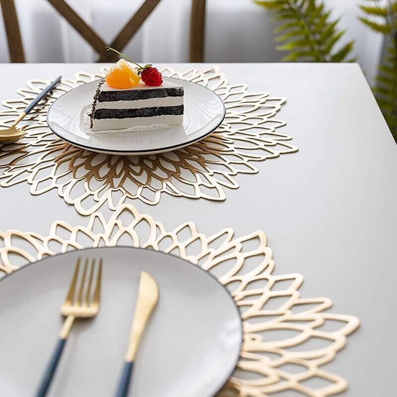 Luxury PVC Round Placemats – Elegant Table Mats for Dining, Available in Sets of 4, 6, or 8, 36-38 cm Diameter 3